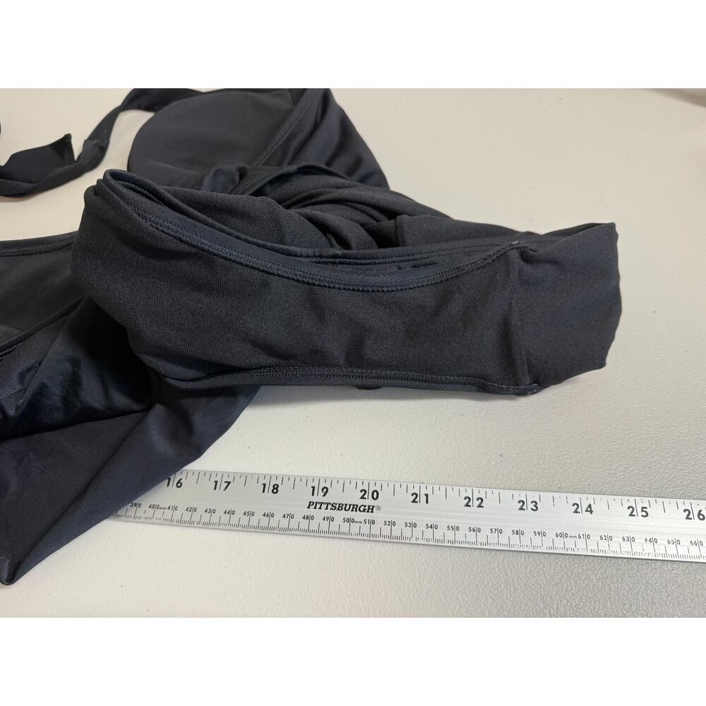 Athleta Wrap Halter One Piece Swimsuit Womens Size 34B/C Black Vacation Beach - Picture 3 of 6